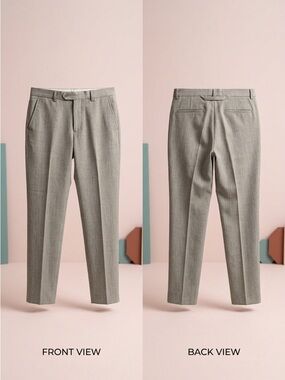 Vakko Men's Slim Dress Chinos in Light Gray